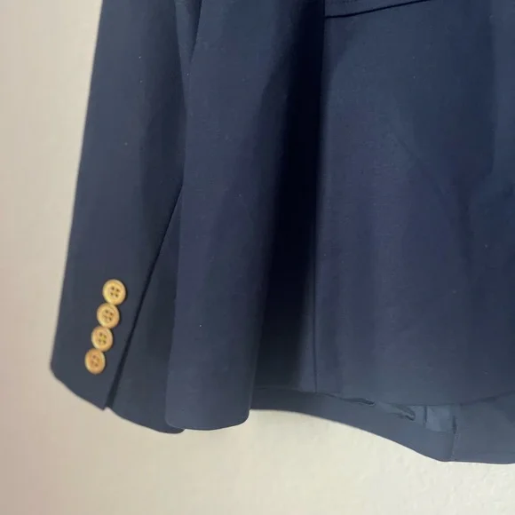 VTG LRL Ralph Lauren Womens Blazer Navy Crest & Crown Cotton Jacket Sz 12 Y2K - Picture 3 of 12